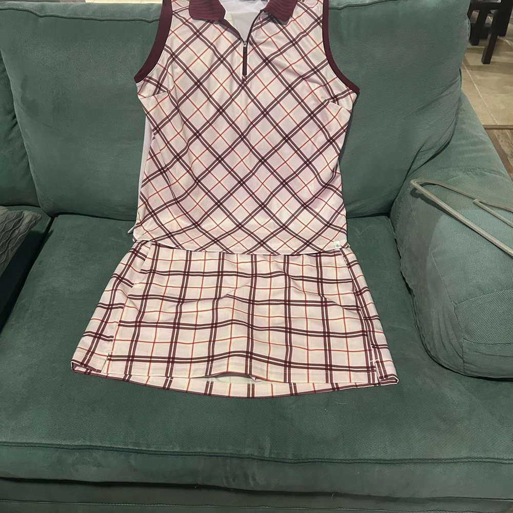 Lady Hagen Pink and Red Plaid Shirt